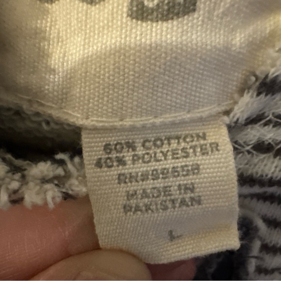 BLUE 84 Sweater, Women's Size Large White Gray, Wilmington , Striped, Hoodie - Picture 4 of 8